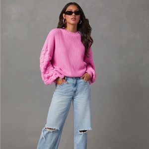 &merci Fall Bucketlist Knit Pink Sweater. NWT Size L